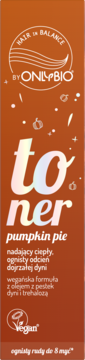 Pomarańczowy toner OnlyBio Hair in Balance Pumpkin Pie, nadający włosom ciepły odcień dyni, widok z przodu.