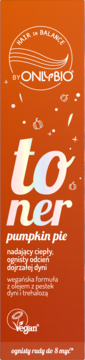 Pomarańczowy toner OnlyBio Hair in Balance Pumpkin Pie, widok z przodu, nadaje ognisty odcień dyni.