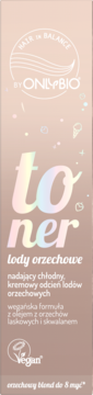 OnlyBio Hair in Balance toner, beżowe opakowanie, holograficzny napis, odcień Lody Orzechowe do 8 myć.