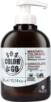 ALAMA S.O.S Color & Go ,maska koloryzująca do włosów, Czekolada,przód