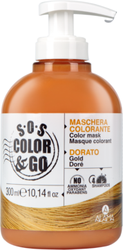 ALAMA S.O.S Color & Go ,maska koloryzująca do włosów, Złoto,przód