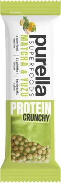 PURELLA SUPERFOODS Protein Crunchy,baton proteinowy, Matcha & Yuzu,przód