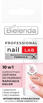 BIELENDA Professional Nail Lab ,odżywka do paznokci, 10w1, Pearl Pink,przód