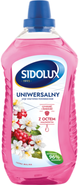SIDOLUX ,uniwersalny płyn do mycia wszystkich powierzchni, z octem malinowym, Leśna malina,,przód