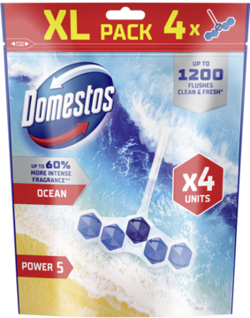 DOMESTOS Power 5 ,kostka toaletowa, Ocean, opakowanie XL,przód