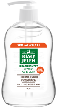 BIAŁY JELEŃ Hipoalergiczny ,mydło w płynie,przód