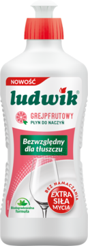 LUDWIK ,płyn do mycia naczyń, Grejpfrutowy,przód
