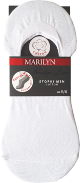 MARILYN Prestige Line ,stopki męskie, Cotton, Białe, rozm. 39-42,przód