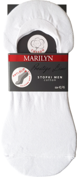MARILYN Prestige Line ,stopki męskie, Cotton, Białe, rozm. 42-45,przód