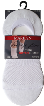 MARILYN Prestige Line ,stopki damskie, Cotton Elegance, Białe, rozm. 35-38,przód