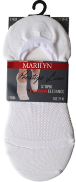 MARILYN Prestige Line ,stopki damskie, Cotton Elegance, Białe, rozm. 39-41,przód