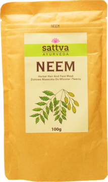 SATTVA Ayurveda ,maseczka do włosów i twarzy, ziołowa, Neem,przód