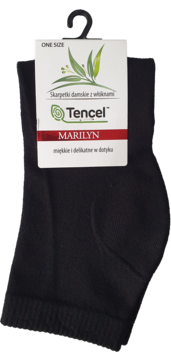 MARILYN ,skarpetki damskie z włóknami Tencel, Czarne, rozm. uniwersalny,przód