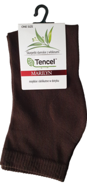 MARILYN ,skarpetki damskie z włóknami Tencel, Brązowe, rozm. uniwersalny,przód