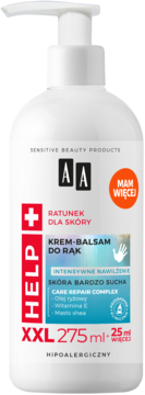 AA Help krem-balsam do rąk 275ml w białej butelce z pompką, dla bardzo suchej skóry, z masłem shea, wit. E.