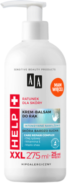 AA Help krem-balsam do rąk 275ml w białej butelce z pompką, dla bardzo suchej skóry, z masłem shea, wit. E.