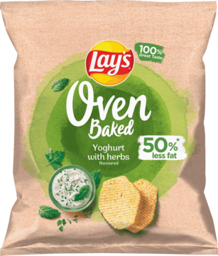 LAY'S Oven Baked ,chipsy ziemniaczane o smaku Jogurtu z Ziołami,przód