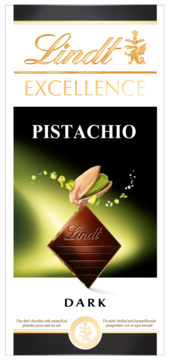 LINDT Excellence Dark,czekolada ciemna z karmelizowanymi kawałkami Pistacji i Solą Morską,przód