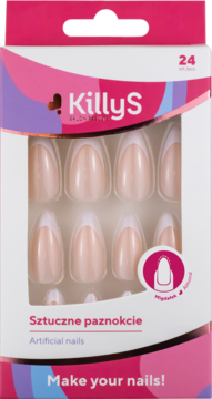 KILLYS Make Your Nails! ,sztuczne paznokcie,  kształt migdałek, French,przód