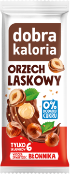 DOBRA KALORIA ,baton daktylowy, o smaku orzecha laskowego,przód