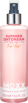 Różowa mgiełka MEXX Summer Daydream Fragrance Body Splash 250 ml, limitowana edycja dla kobiet, frontalny widok.