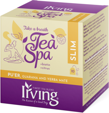 IRVING Tea Spa Slim,herbata Pu-erh z hibiskusem, yerba mate i guaraną,przód