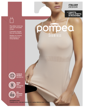 POMPEA Seamless ,podkoszulka damska, Nero, rozm. L/XL,przód