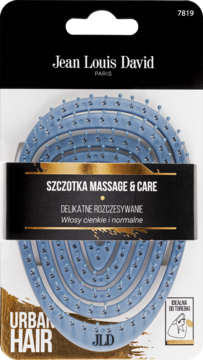 JEAN LOUIS DAVID Urban Hair Massage & Care,szczotka do włosów cienkich i normalnych, kompaktowa,przód
