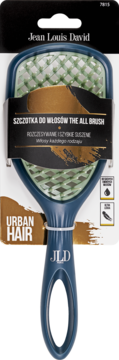 Niebieska szczotka Jean Louis David The All Brush Urban Hair, wentylowana, do rozczesywania i suszenia. Widok z przodu.