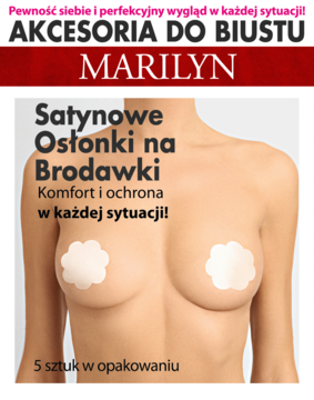 MARILYN ,osłonki na brodawki, satynowe, Flower, Natural,przód