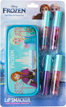 LIP SMACKER Disney Frozen,zestaw kosmetykow do makijażu dla dzieci, 4 błyszczyki i kosmetyczka,przód