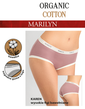 MARILYN Panty Karen  ,figi damskie, wysokie, Dry Plum, rozm. L/XL,przód