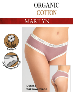 MARILYN Panty Denise ,figi damskie, bawełniane, Dry Plum, rozm. S/M,przód
