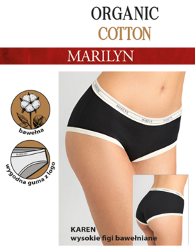 MARILYN Panty Karen  ,figi damskie, wysokie, Black, rozm. L/XL,przód