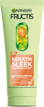 GARNIER FRUCTIS Keratin Sleek ,szampon do włosów suchych,przód