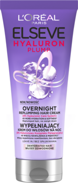 L'ORÉAL PARIS ELSEVE Hyaluron Plump ,krem do włosów na noc, nawilżający,przód