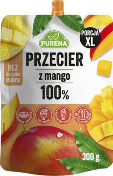 PURENA ,przecier z mango 100%, bez dodatku cukru,przód