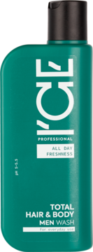 ICE PROFESSIONAL Men Total Hair & Body,szampon do włosów i ciała dla mężczyzn,przód