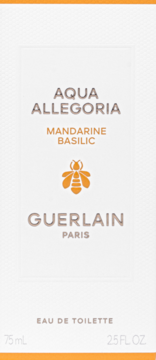Damska woda toaletowa Aqua Allegoria Mandarine Basilic Guerlain w białym opakowaniu z pszczołą, 75ml.