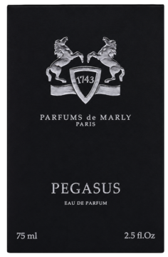 Czarne opakowanie wody perfumowanej Parfums de Marly Pegasus 75ml, frontowe ujęcie z logo.
