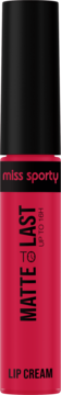 Miss Sporty Matte To Last Lip Cream w kolorze fuksji, matowa pomadka w płynie 16h, w cylindrycznej tubce, widok z przodu.