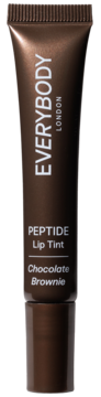 Brązowy tint do ust EVERYBODY LONDON Peptide Lip Tint Chocolate Brownie. Tubka, widok z przodu.