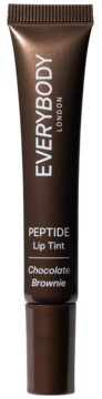 Brązowy tint do ust EVERYBODY LONDON Peptide Lip Tint Chocolate Brownie. Tubka, widok z przodu.