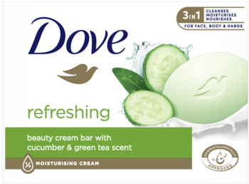 DOVE Refreshing ,mydło w kostce do rąk, Ogórek i Zielona Herbata,przód