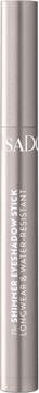 Perłowy cień w kredce IsaDora, srebrne opakowanie. Widok z przodu, z białymi napisami: EYESHADOW STICK 24H WATER-RESISTANT.