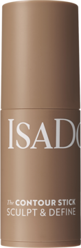 Beżowy sztyft konturujący IsaDora The Contour Stick, pionowy widok z przodu z białym logo.