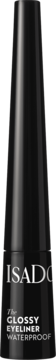 Czarny, błyszczący eyeliner IsaDora The Glossy Eyeliner Waterproof w smukłej buteleczce, widok z przodu.
