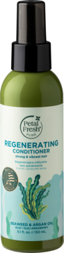 Petal Fresh Pure regenerująca odżywka bez spłukiwania z algami i arganem w zielonym sprayu, front.