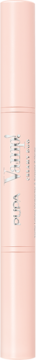 Rozmyte zdjęcie Pupa Milano Vamp! Creamy Duo w odcieniu Fairy Nude na różowym, gradientowym tle.