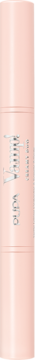 Bardzo rozmyte zdjęcie Pupa Milano Vamp! Creamy Duo True Red, ukazujące różowe tło z niewyraźnym produktem.